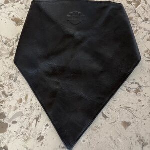 Vintage Harley Davidson Black Leather Face Mask Bandana Adjustable